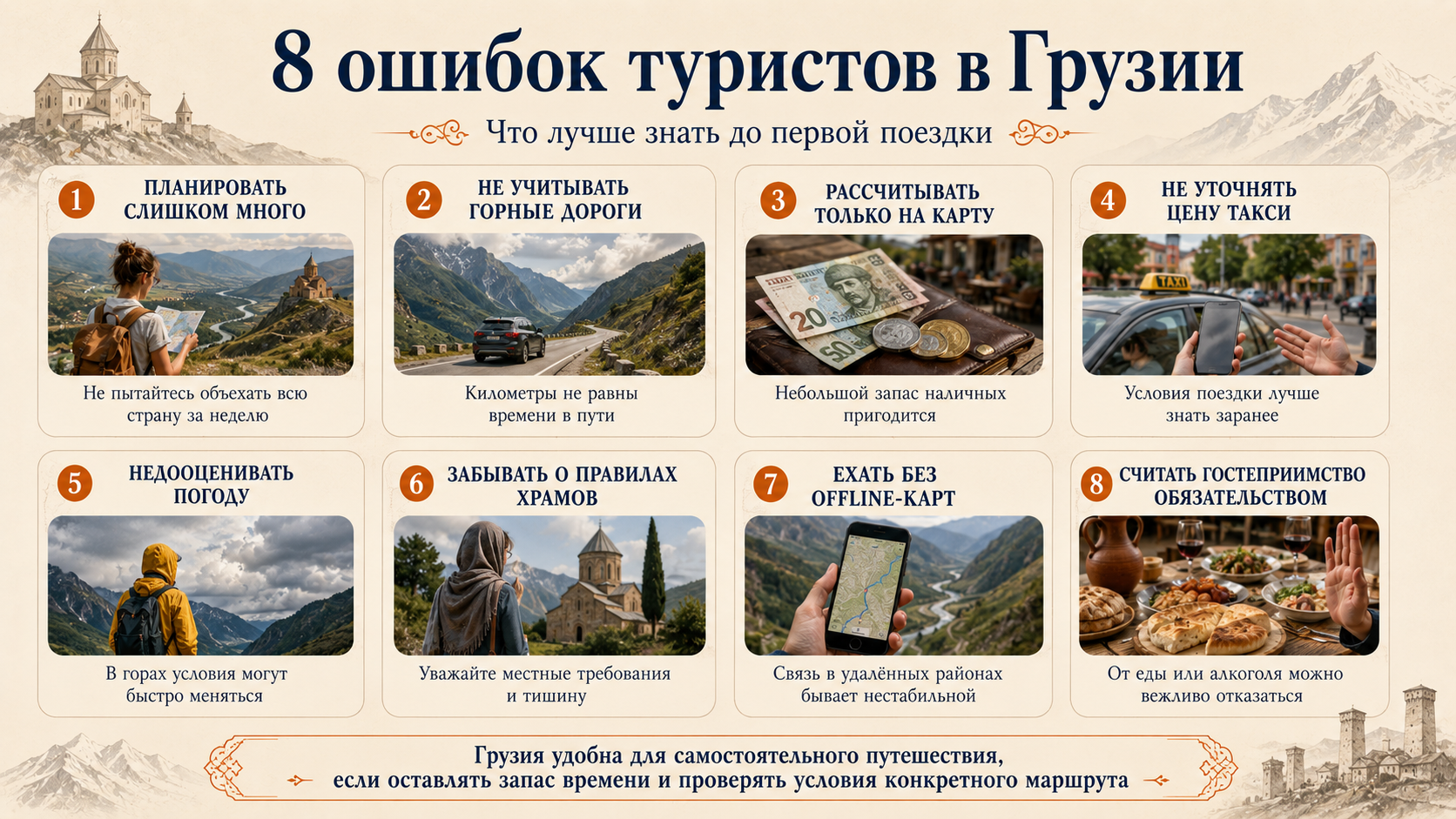 8 ошибок туристов в Грузии