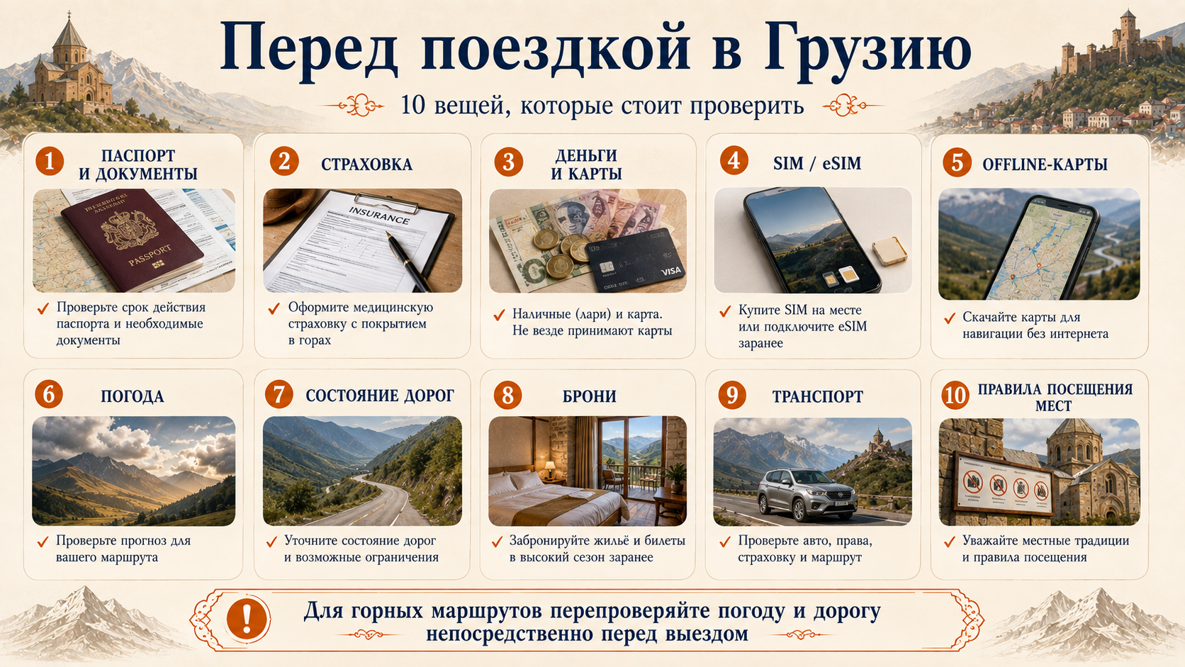 Перед поездкой в Грузию