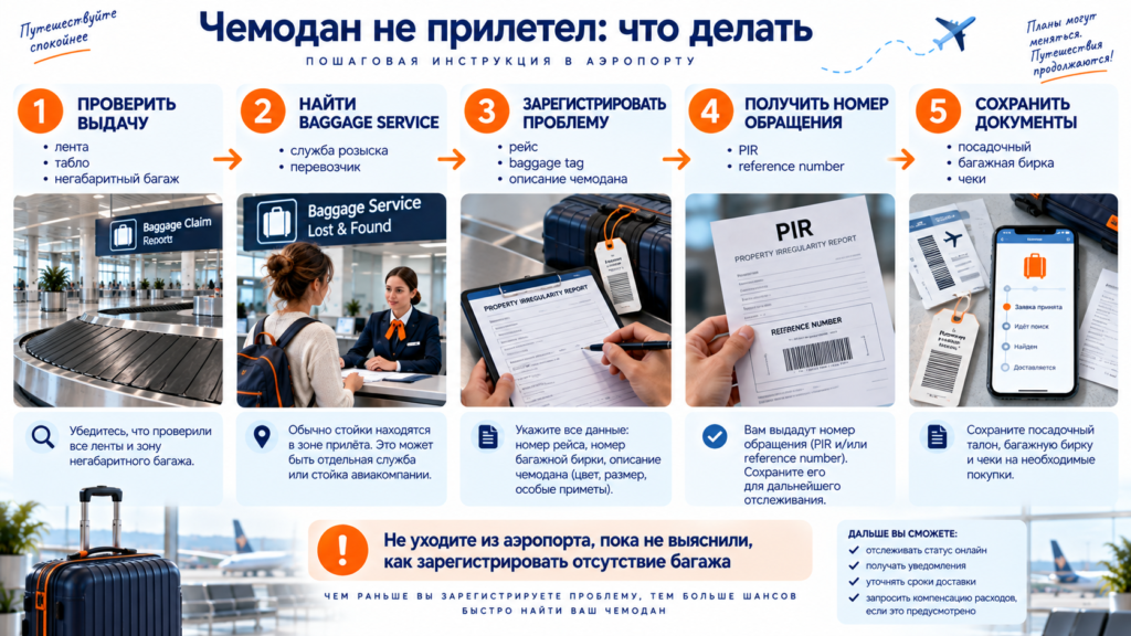 Чемодан не прилетел порядок действий