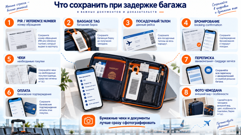 Что сохранить при задержке багажа