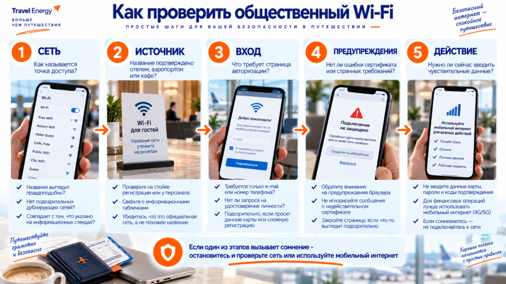 Алгоритм проверки общественной Wi-Fi сети перед подключением